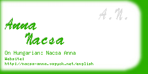 anna nacsa business card